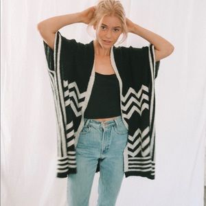 Chevron printed Kimono